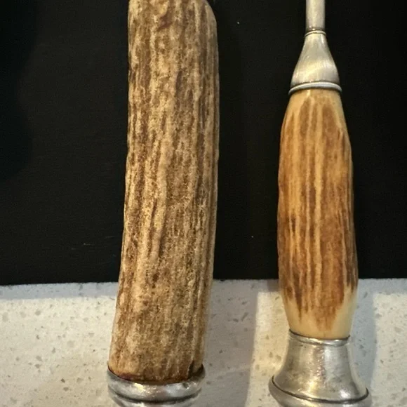 Antler Handle Carving Set and Corkscrew - Picture 5 of 8